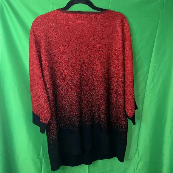 Adrienne Vittadini Red and Black Sweater - Picture 2 of 4
